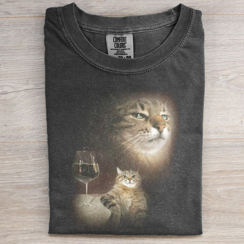Retro Funny Vintage Cat Portrait T-shirt