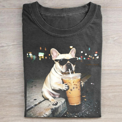 Iced Coffee Gang Funny French Bulldog T-Shirt
