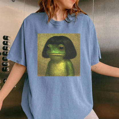 Frog with Bob Haircut Meme T-shirt