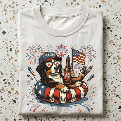 Custom America 250th Anniversary Funny Patriotic Dogs 4th of July T-Shirt