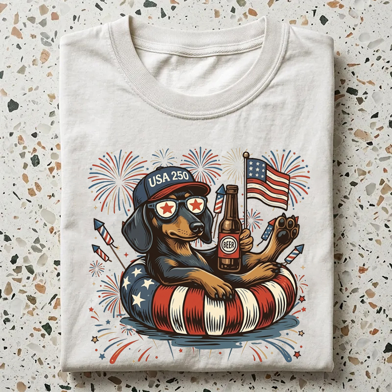 Custom America 250th Anniversary Funny Patriotic Dogs 4th of July T-Shirt
