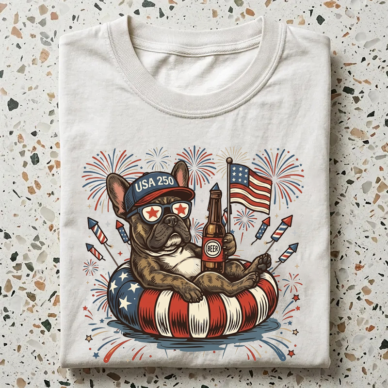 Custom America 250th Anniversary Funny Patriotic Dogs 4th of July T-Shirt