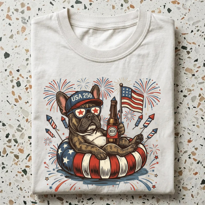 Custom America 250th Anniversary Funny Patriotic Dogs 4th of July T-Shirt