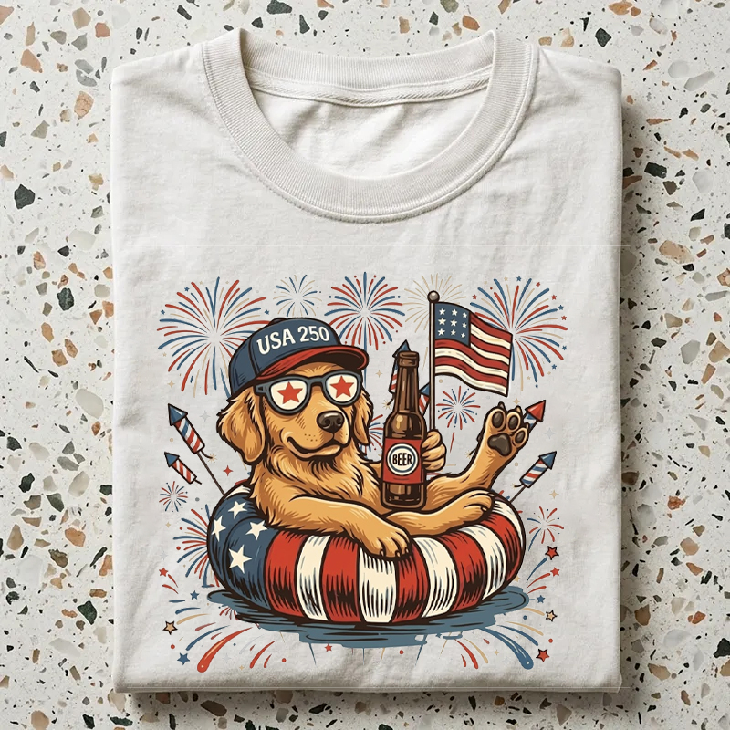 Custom America 250th Anniversary Funny Patriotic Dogs 4th of July T-Shirt