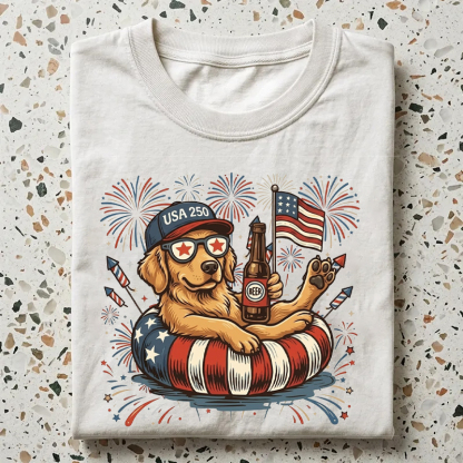 Custom America 250th Anniversary Funny Patriotic Dogs 4th of July T-Shirt