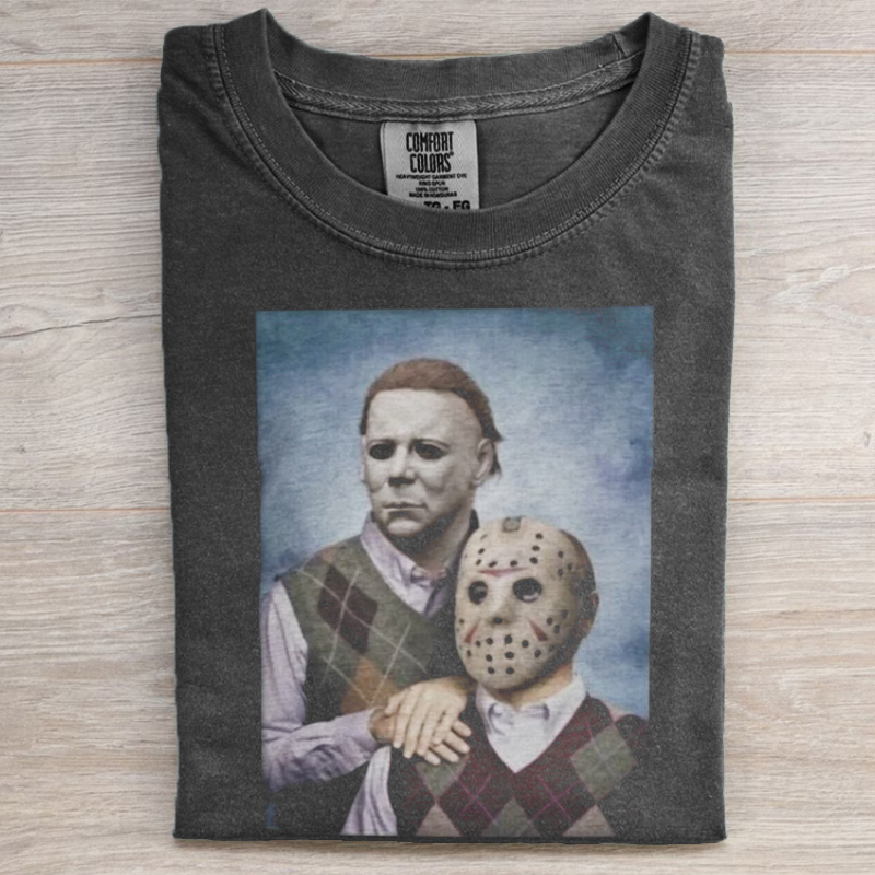 Retro Horror Movie Characters Graphic T-Shirt