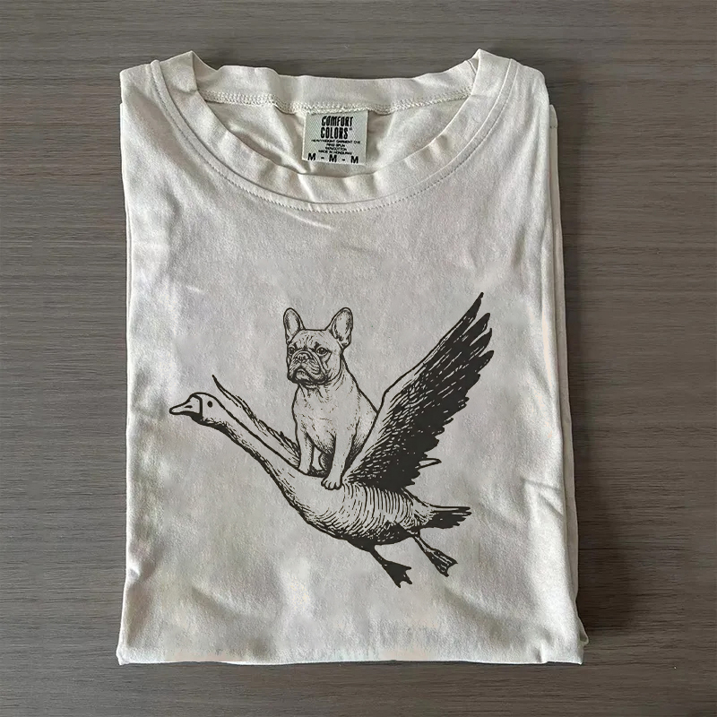 Retro Style French Bulldog Meme Graphic T-shirt