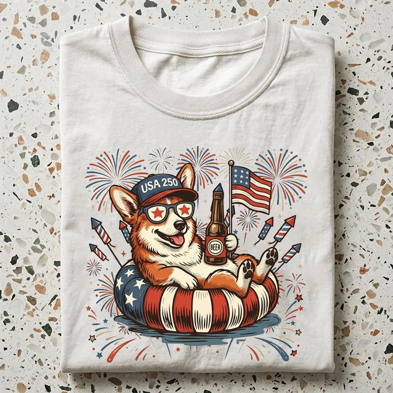 Custom America 250th Anniversary Funny Patriotic Dogs 4th of July T-Shirt