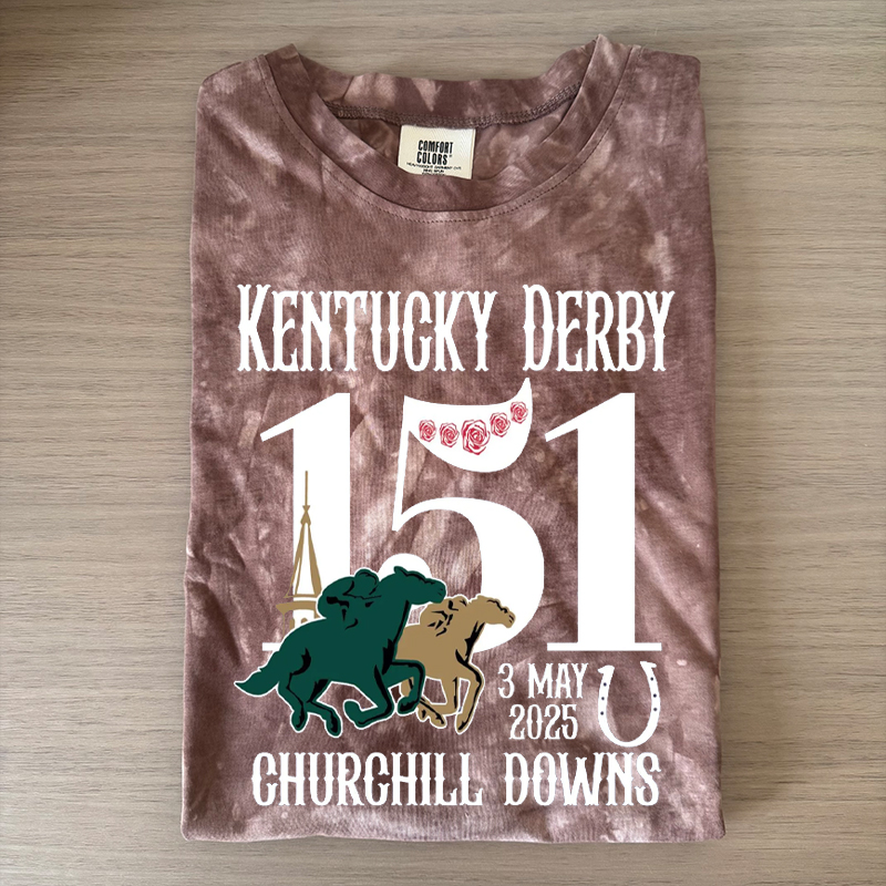 Kentucky Derby Run for the Roses Handmade Tie-dyed T-shirt 