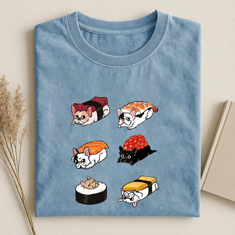 Funny French Bulldog Sushi T-shirt
