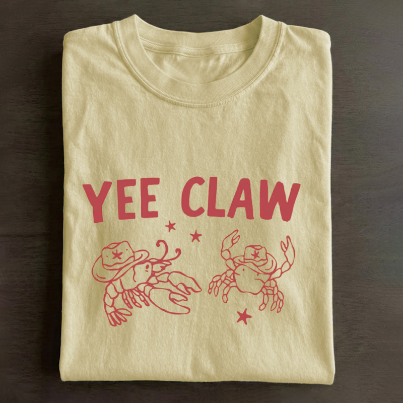 Lobster Crab Cowboy Trendy Yee Claw T-Shirt