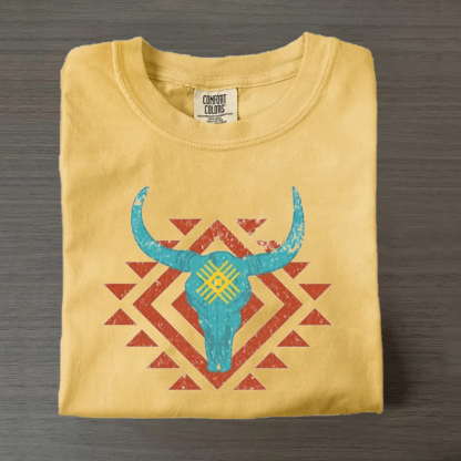 Vintage Western Boho Bull T-Shirt