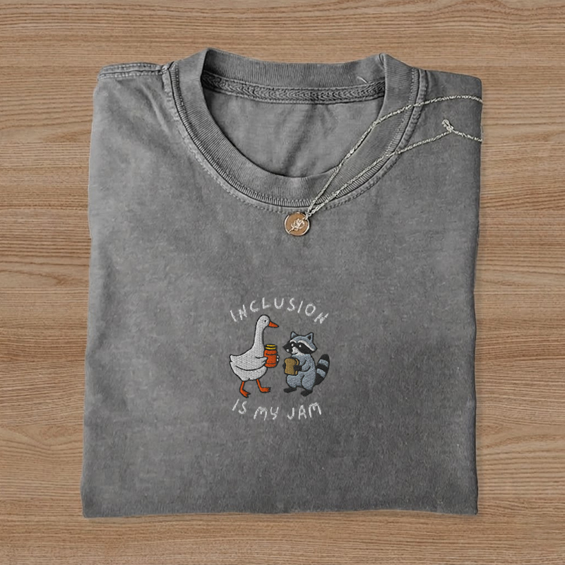 Embroidered Inclusion Is My Jam Neurodiversity Autism Awareness,T-Shirt