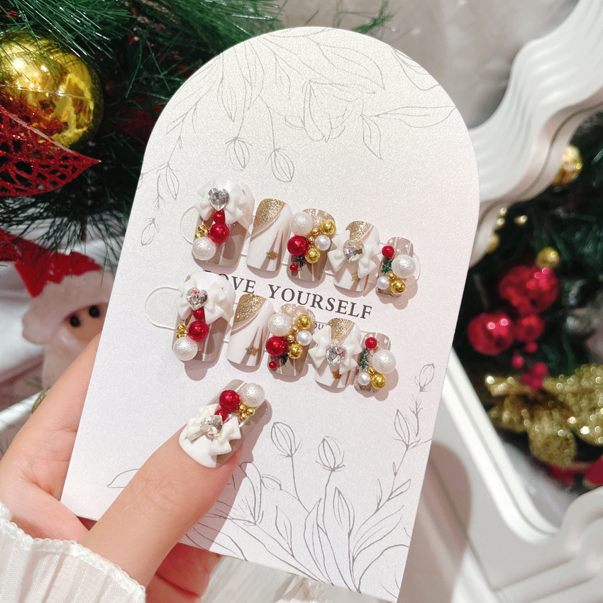 Christmas manicure Christmas bells