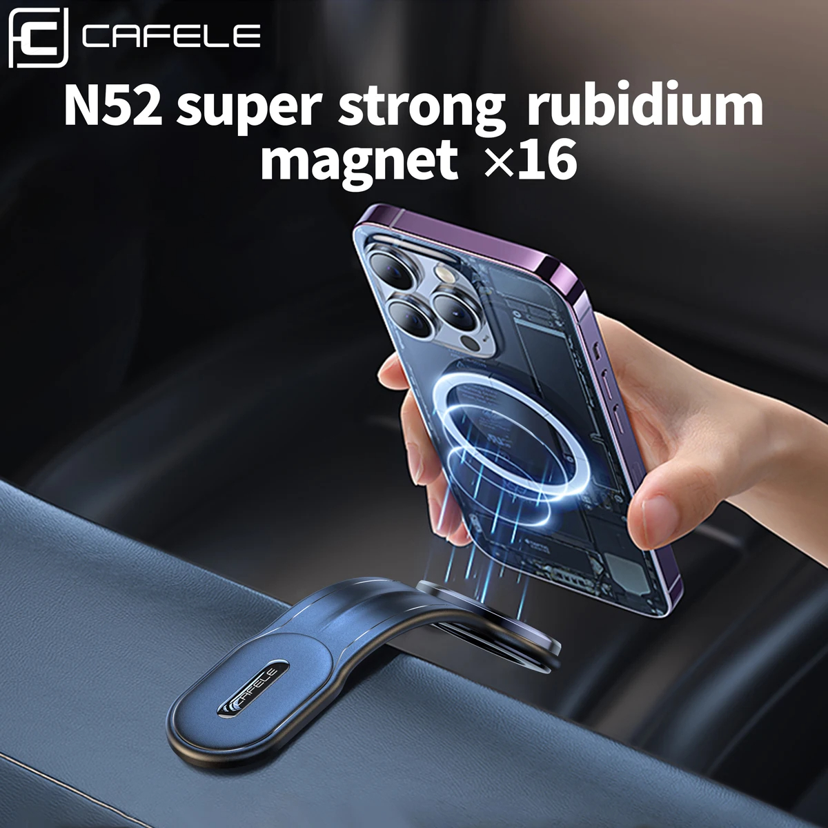 Foldable magnetic car phone holder