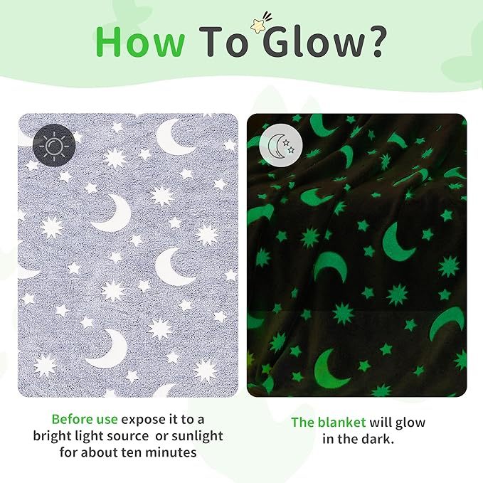 Glow in The Dark Throw Blanket 50 x 60 Inches