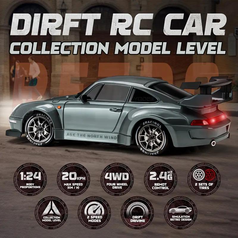 RC Drift Car – 1:24 Scale 4WD Remote Control Racing Car with 2.4GHz & 12.4mph Speed