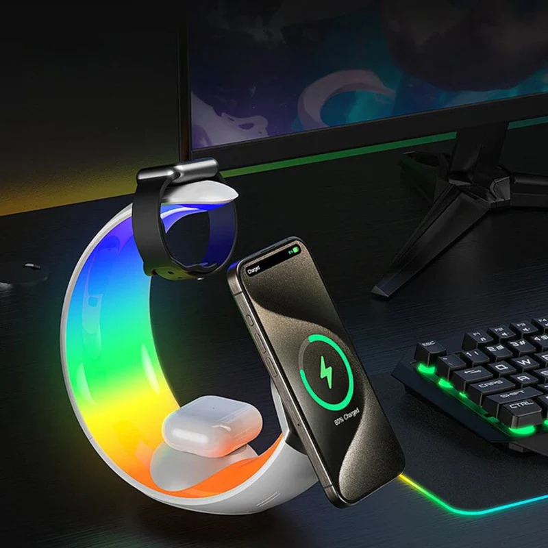 4 in 1 Magnetic Charger & RGB Light for Apple&Android
