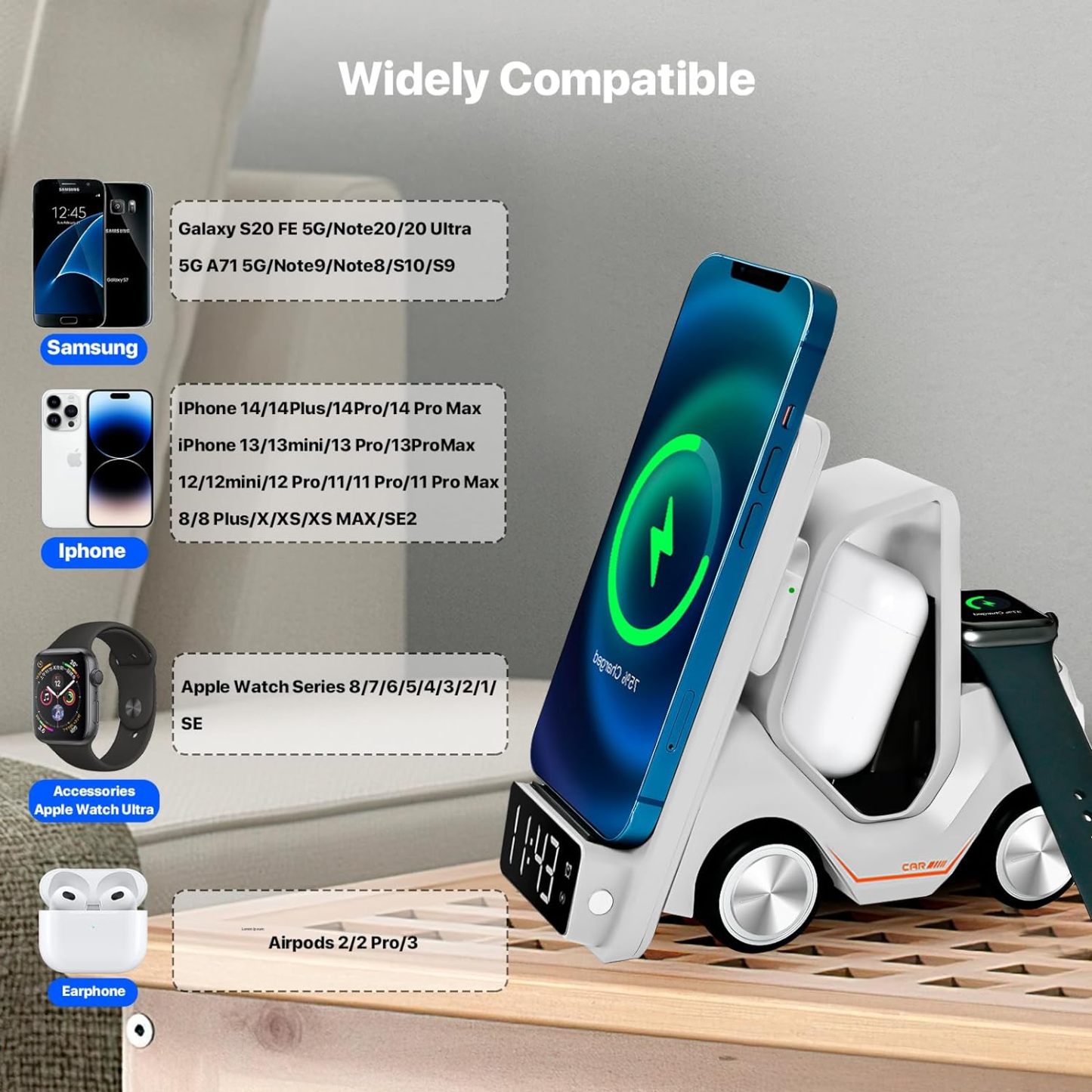 Creative forklift design-5-in-1 wireless charging station