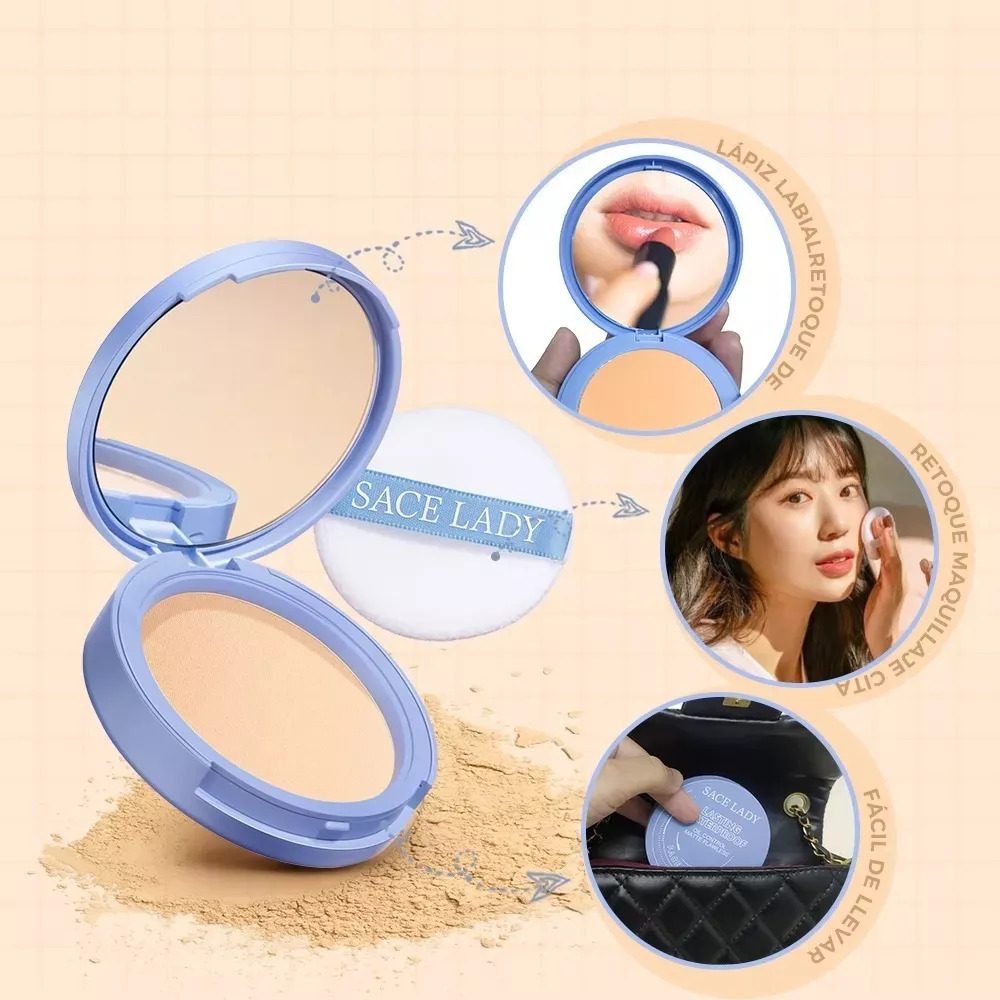 Sace Lady Base De Maquillaje Polvo Compacto Fijador Matte