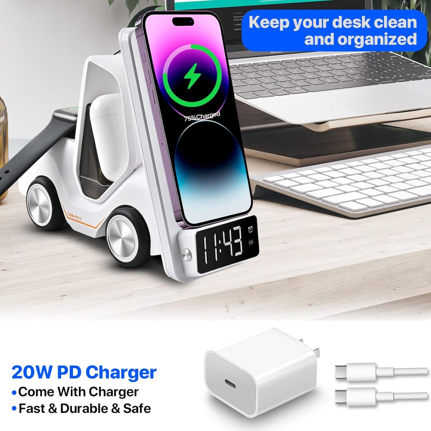 Creative forklift design-5-in-1 wireless charging station