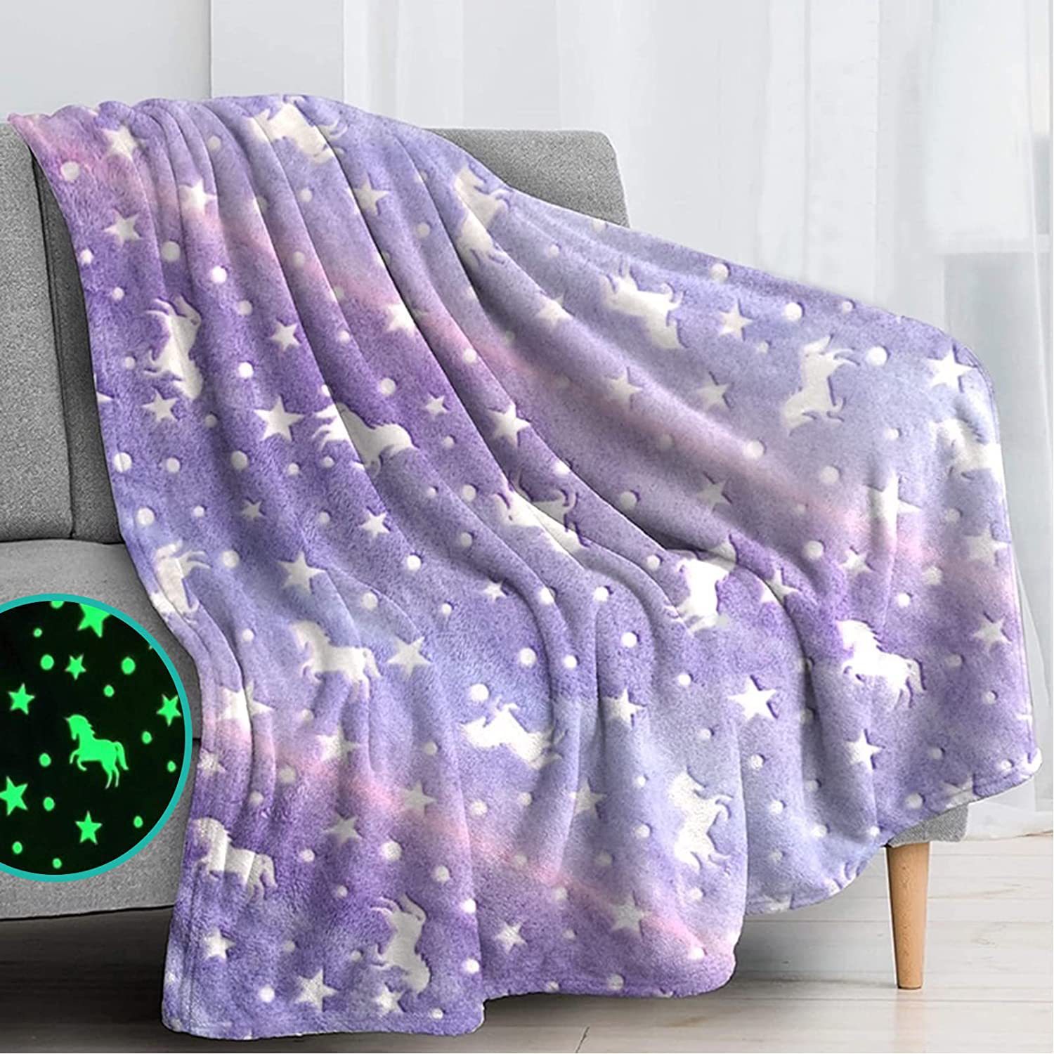 Glow in The Dark Throw Blanket 50 x 60 Inches