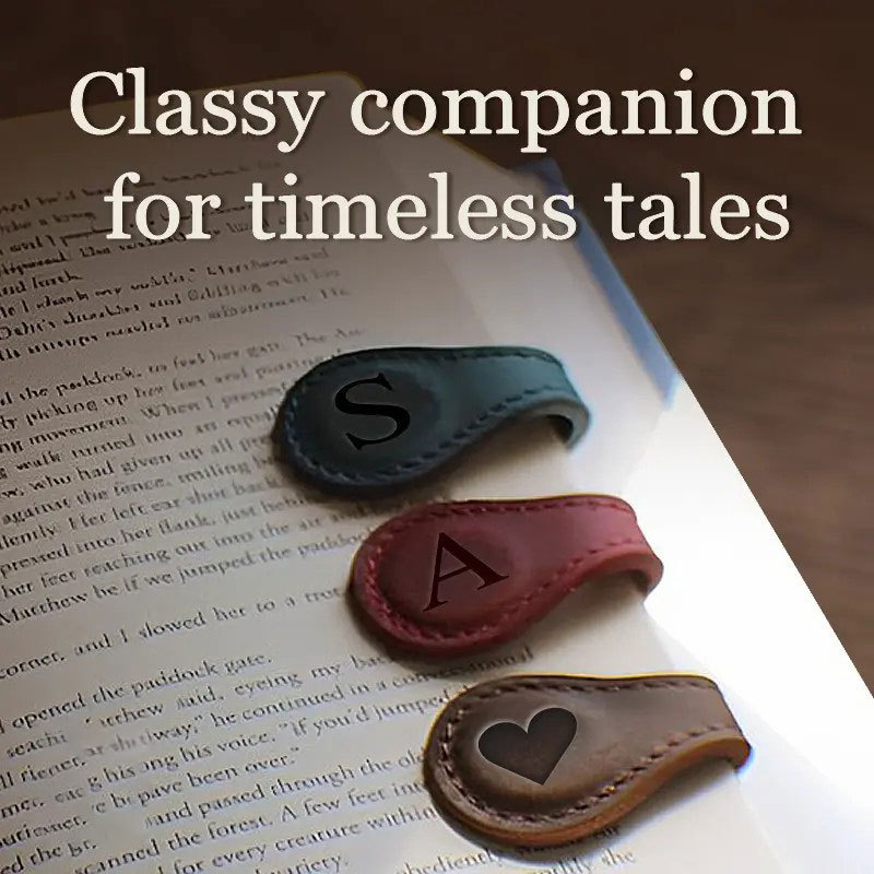Personalized Magnetic Leather Bookmark