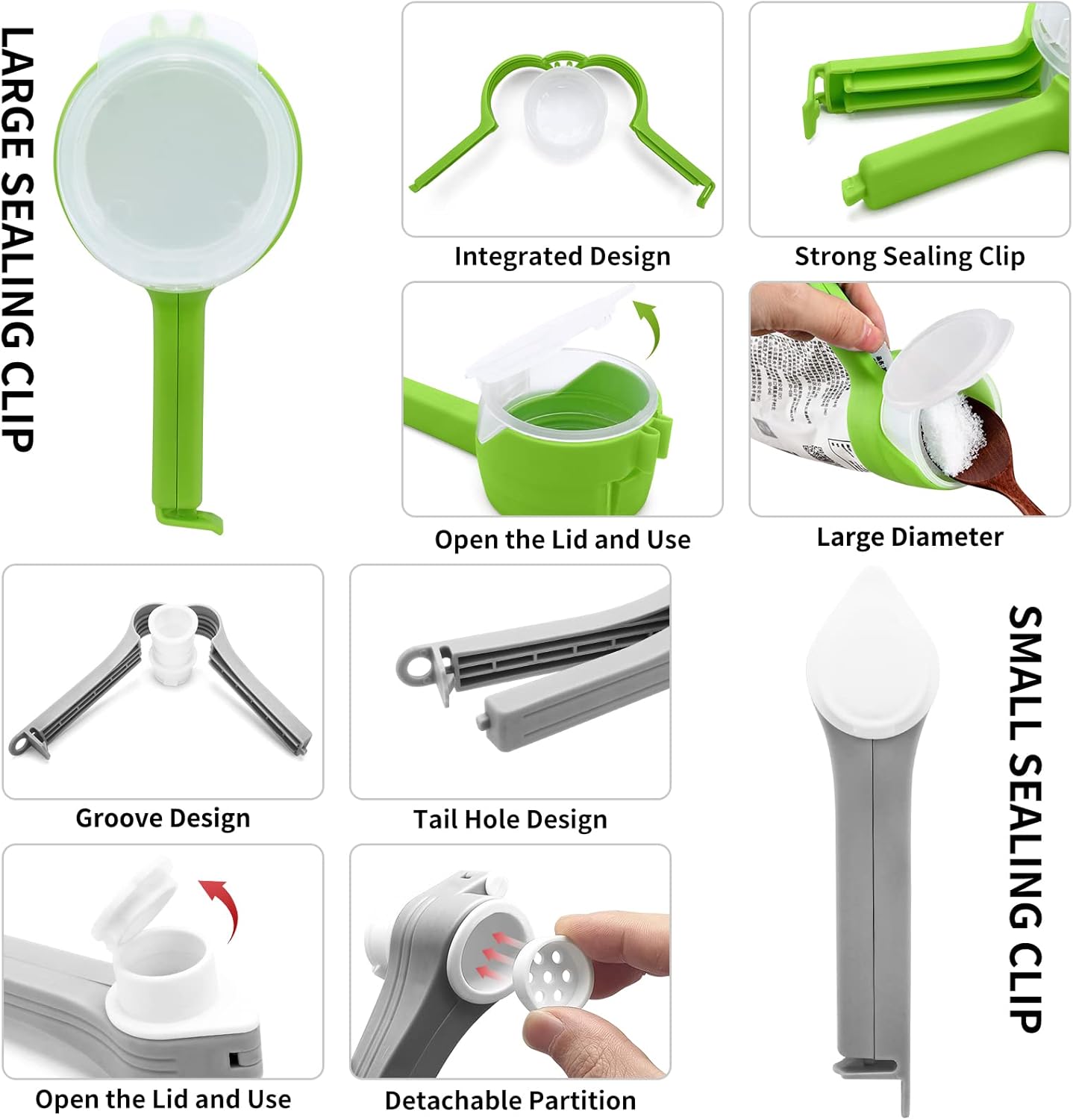 Snack Sealing Clips with Pour Spouts