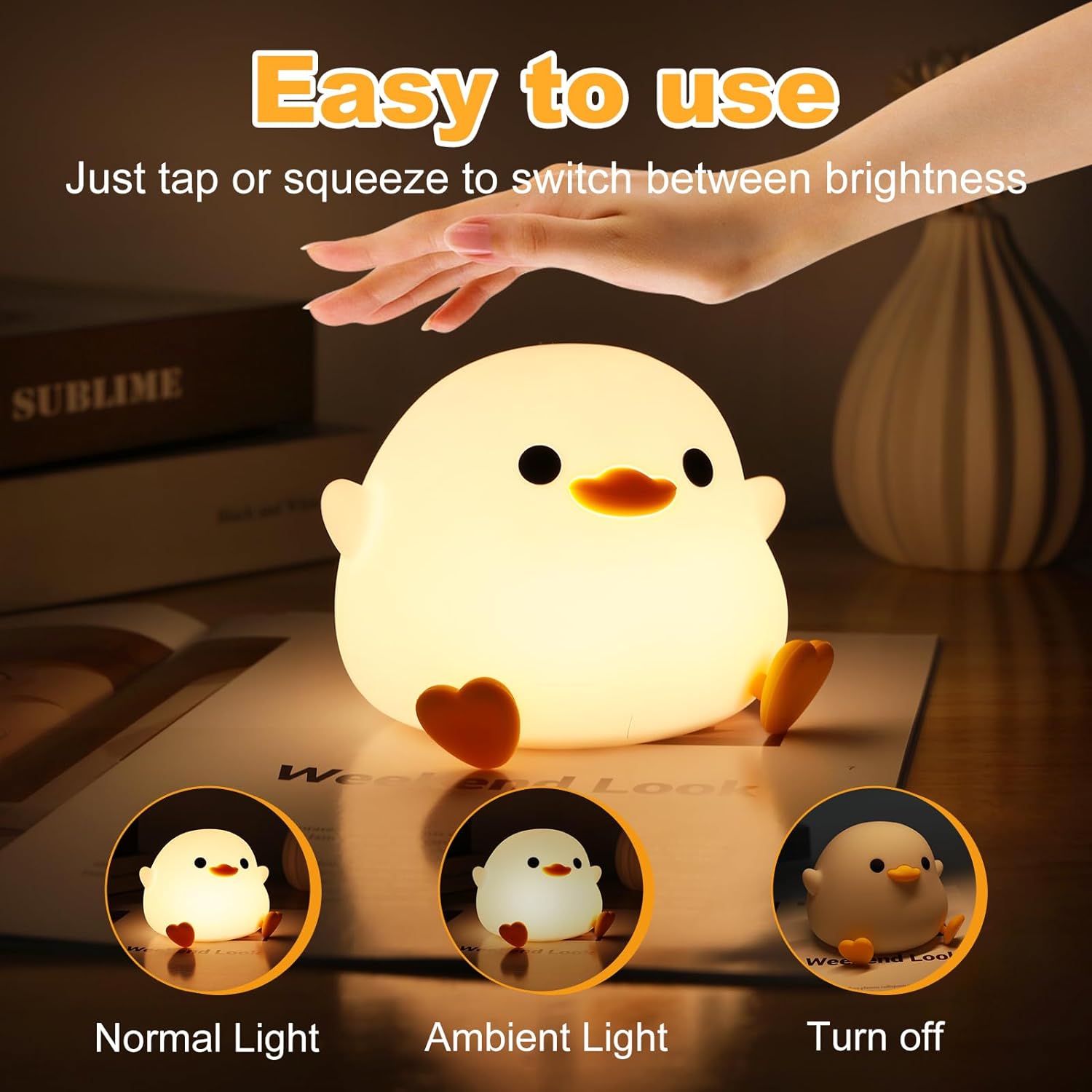 Cute Bean Duck Night Light
