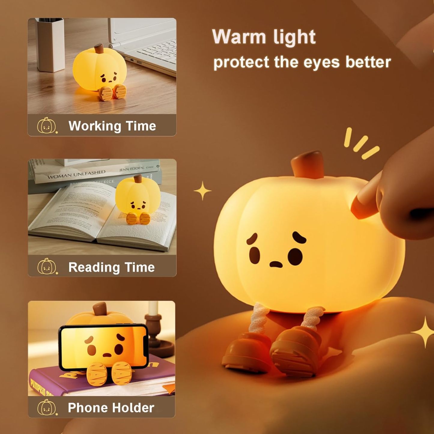 A Cute Silicone Pumpkin Night Light