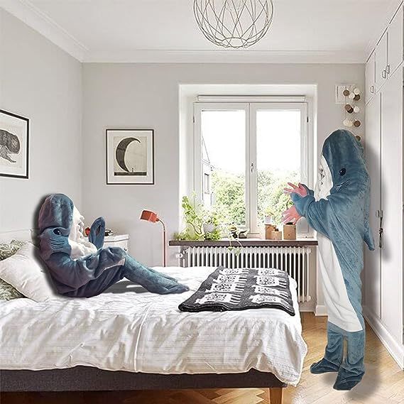 Super Soft Flannel-Shark One Piece Pajamas