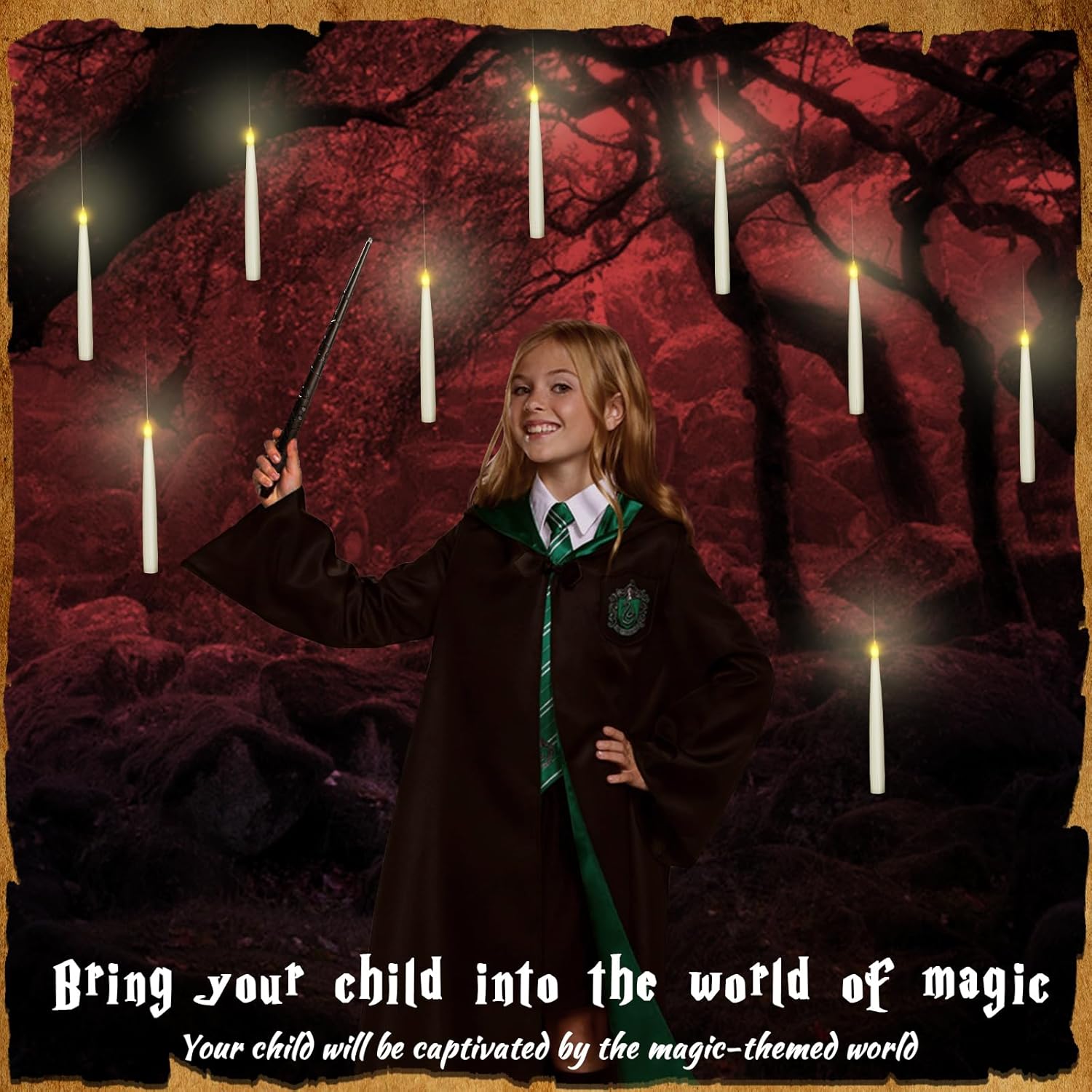 Halloween Decorations-Floating Candles with Wand