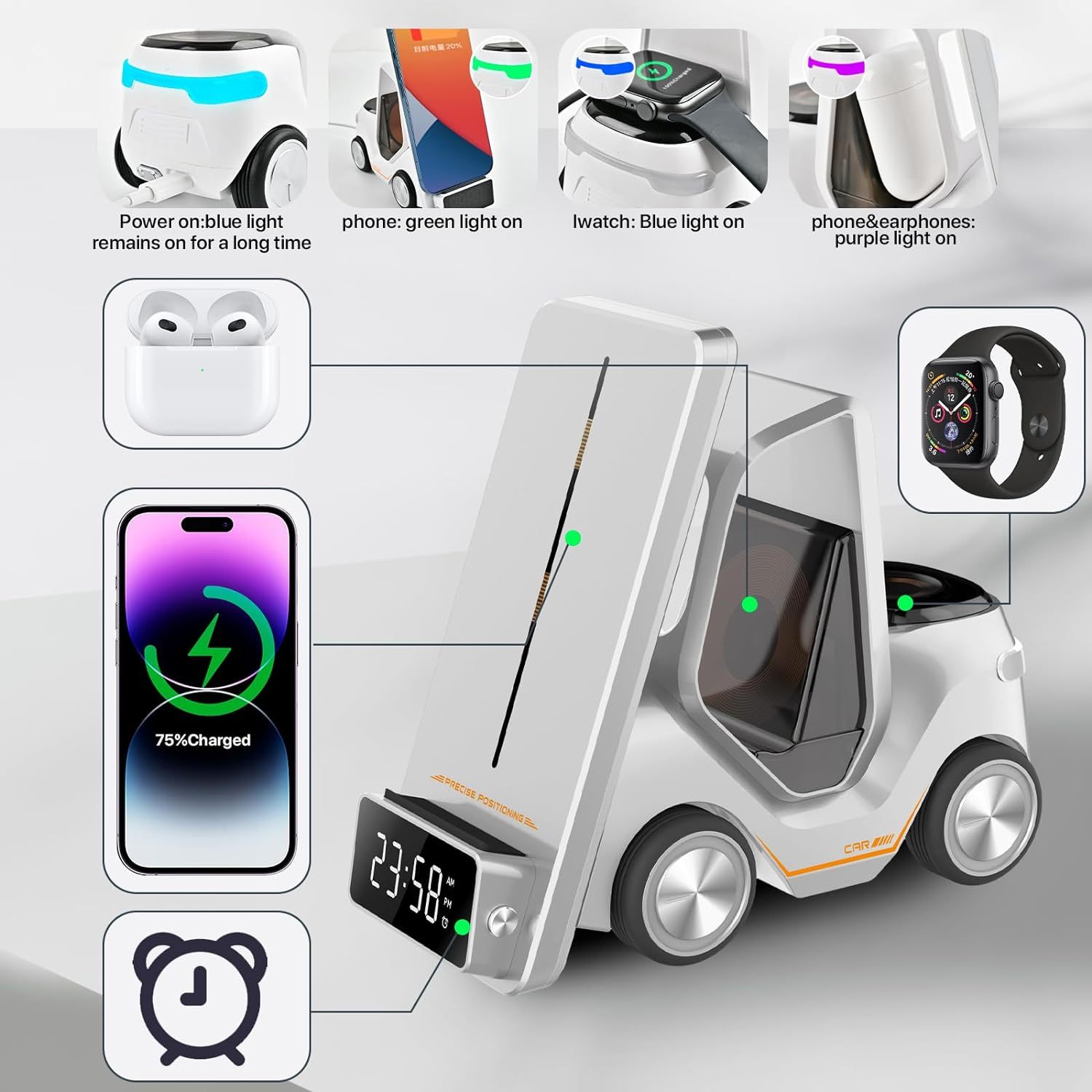 Creative forklift design-5-in-1 wireless charging station