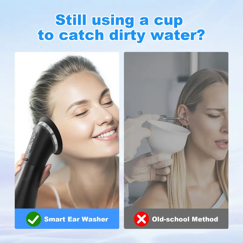 BlackFriday  E80 Upgraded 2-in-1 Ear Wax Removal Kit with Built-in Waste Tank, Rechargeable Water Spray, 4 Pressure Settings - Safe & Effective Ear Canal Irrigation System for Earwax Removal