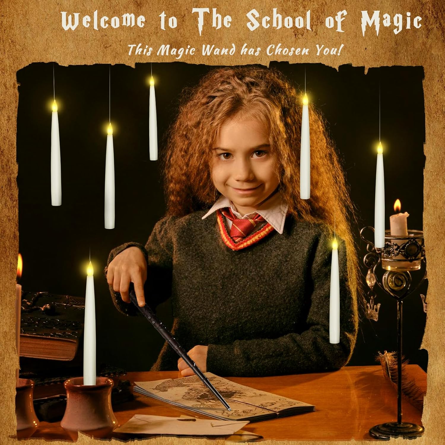 Halloween Decorations-Floating Candles with Wand