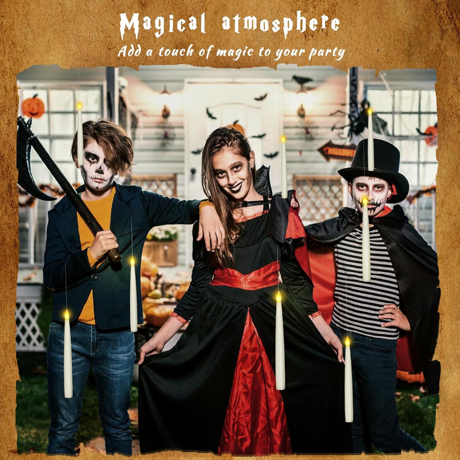 Halloween Decorations-Floating Candles with Wand