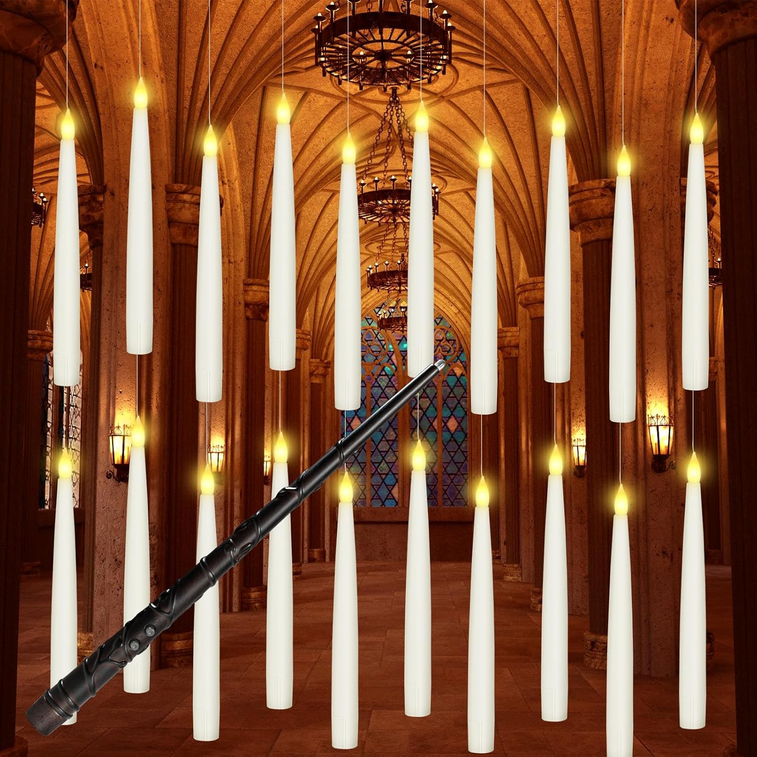 Halloween Decorations-Floating Candles with Wand