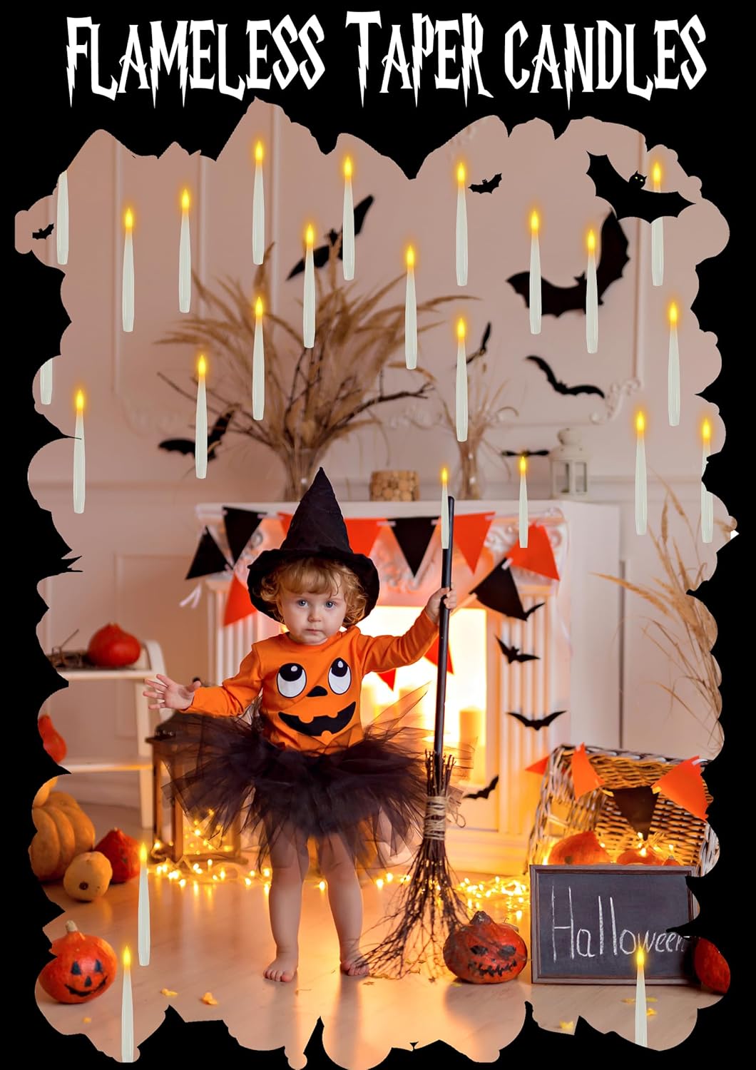 Halloween Decorations-Floating Candles with Wand