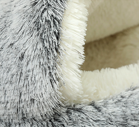 Plush Pet Bed Round Cat Mat 2-in-1