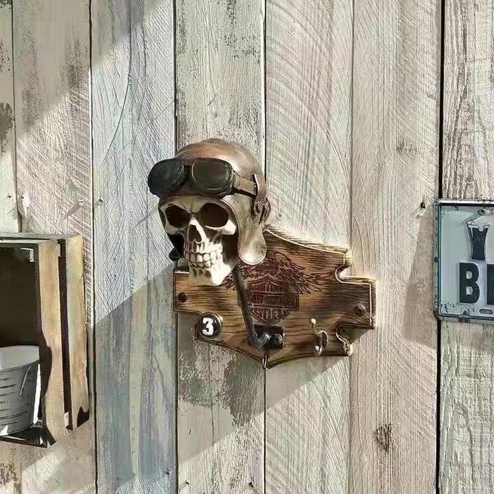 Motorcycle Skull Helmet Holder 
