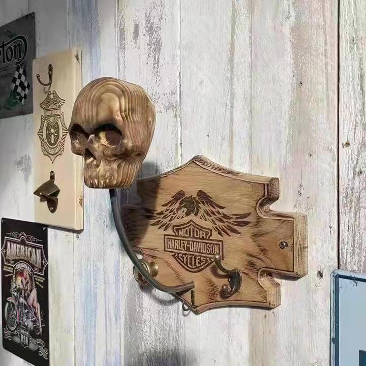 Motorcycle Skull Helmet Holder 