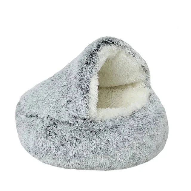 Plush Pet Bed Round Cat Mat 2-in-1