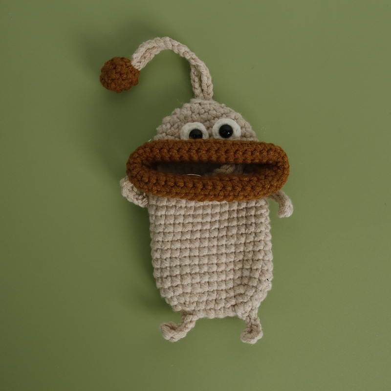 Cartoon thick-lipped monster key bag