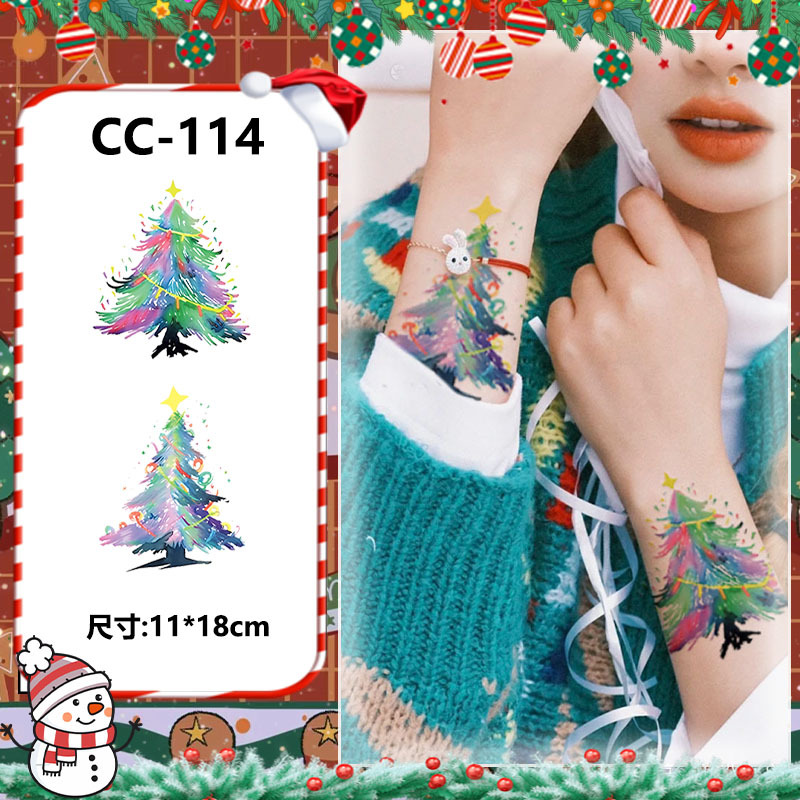 Christmas-themed Temporary Tattoo Sticker Set