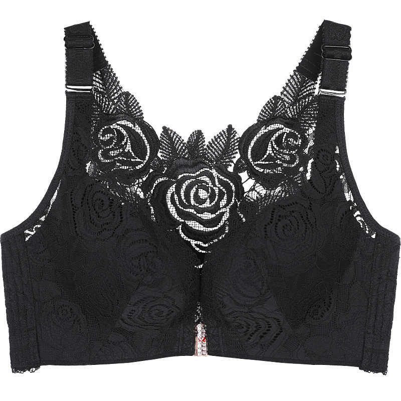 FitMe Rose Embroidery Front Closure Wirefree Bra