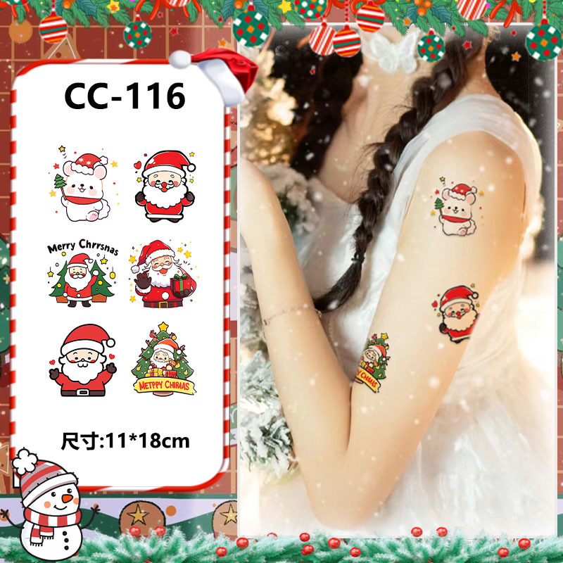 Christmas-themed Temporary Tattoo Sticker Set