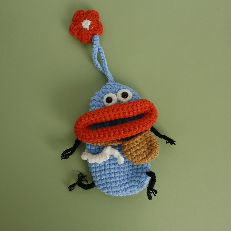 Cartoon thick-lipped monster key bag