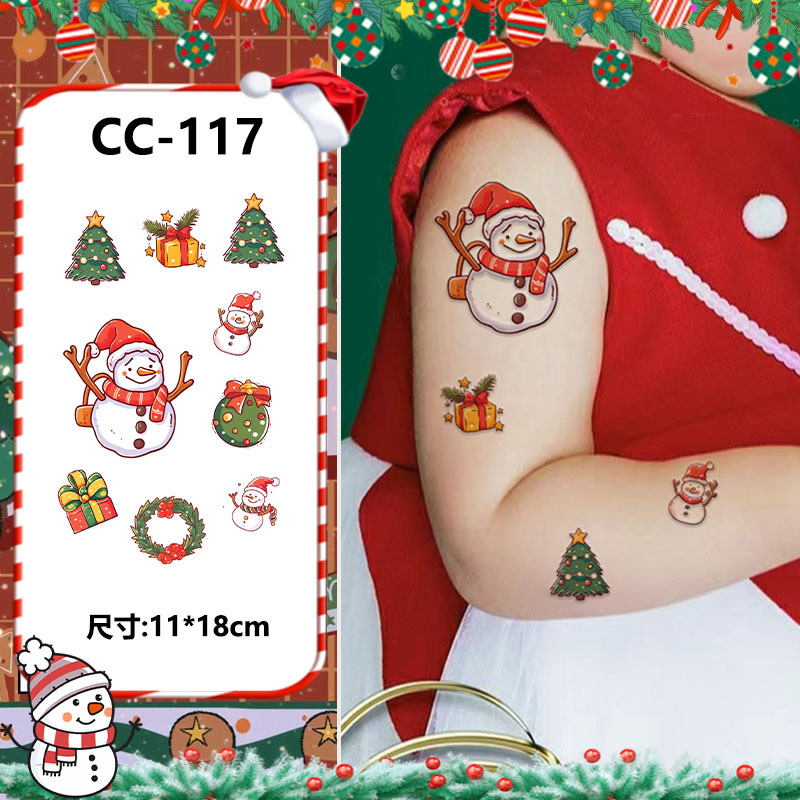 Christmas-themed Temporary Tattoo Sticker Set