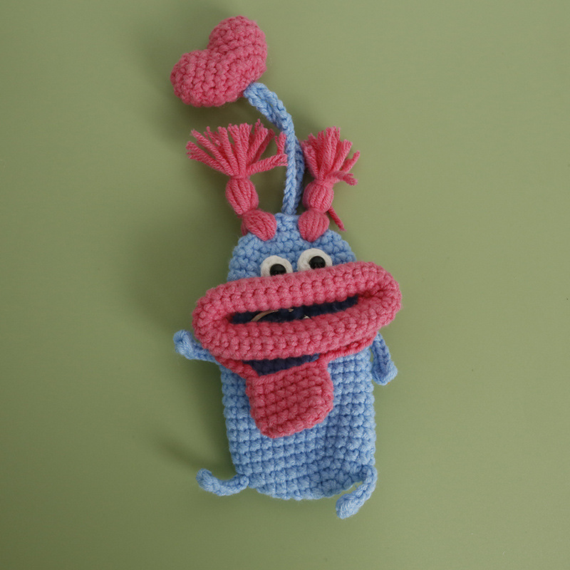 Cartoon thick-lipped monster key bag