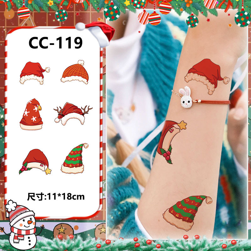 Christmas-themed Temporary Tattoo Sticker Set